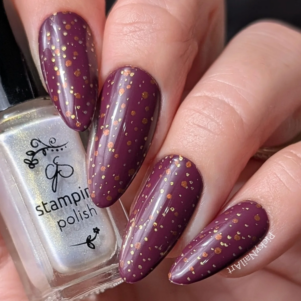 Confetti Chic (CjS-393)) Etched Nail Art Stamping Plate - Clear Jelly Stamper Plate