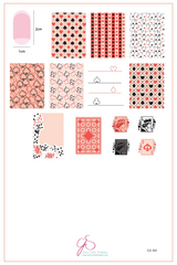 Stack the Deck (CjS-402)   - Etched Nail Art Stamping Plate - Clear Jelly Stamping Plate
