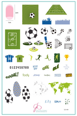 The Beautiful Game (CjS-408) Etched Nail Art Stamping Plate - Clear Jelly Stamper Plate