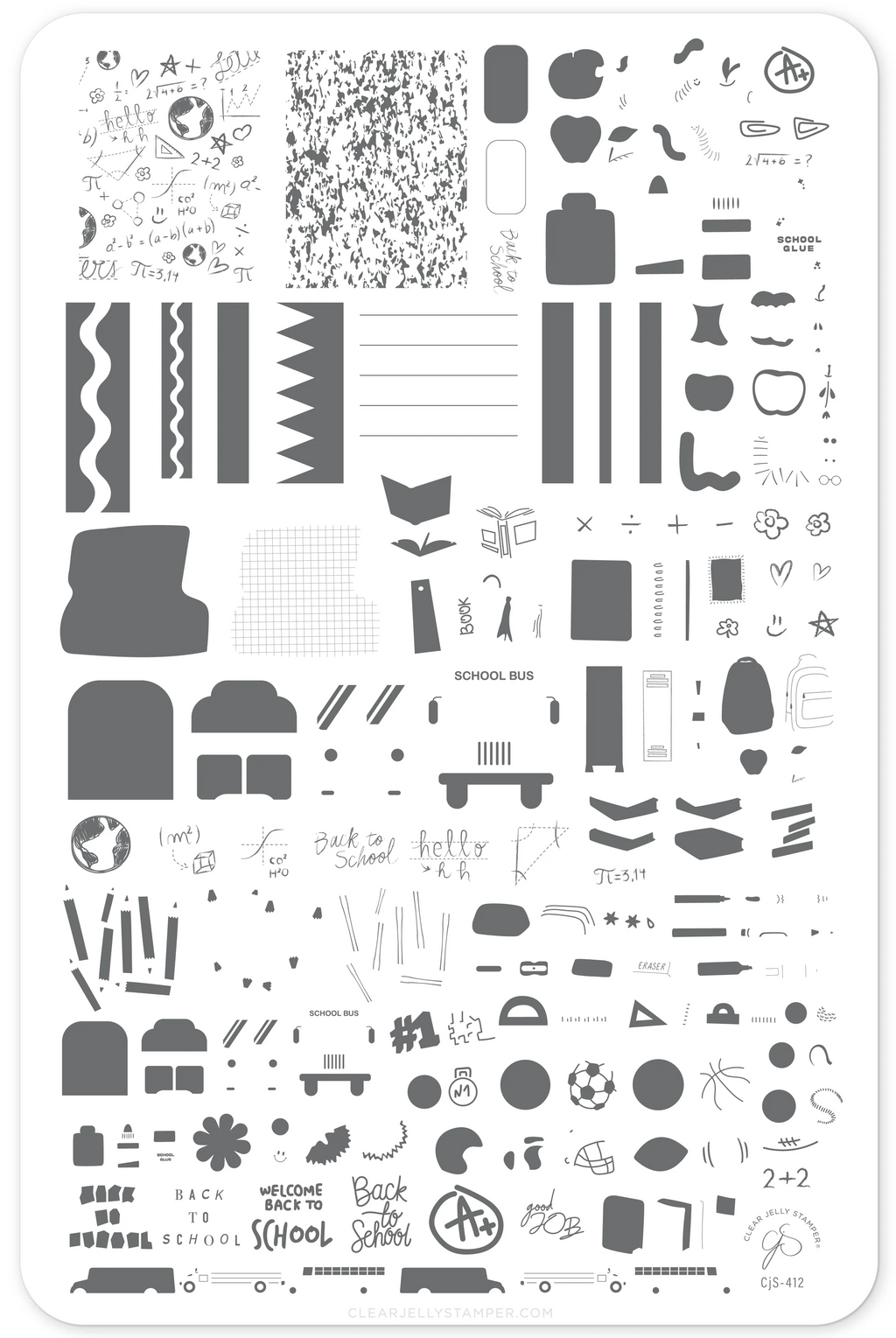 Class In Session (CjS-412) Etched Nail Art Stamping Plate