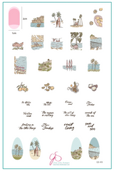 Coastal Living (CjS-413) Etched Nail Art Stamping Plate - Clear Jelly Stamper Plate
