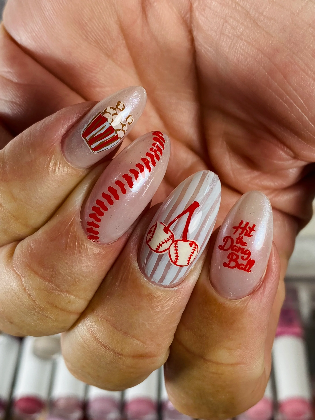 Cherry Picked for the Game (CjS-416) Etched Nail Art Stamping Plate - Clear Jelly Stamper Plate