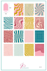 Color Me Trippy (CjS-417) Etched Nail Art Stamping Plate - Clear Jelly Stamping Plate