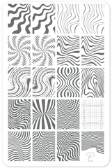 Color Me Trippy (CjS-417) Etched Nail Art Stamping Plate - Clear Jelly Stamping Plate