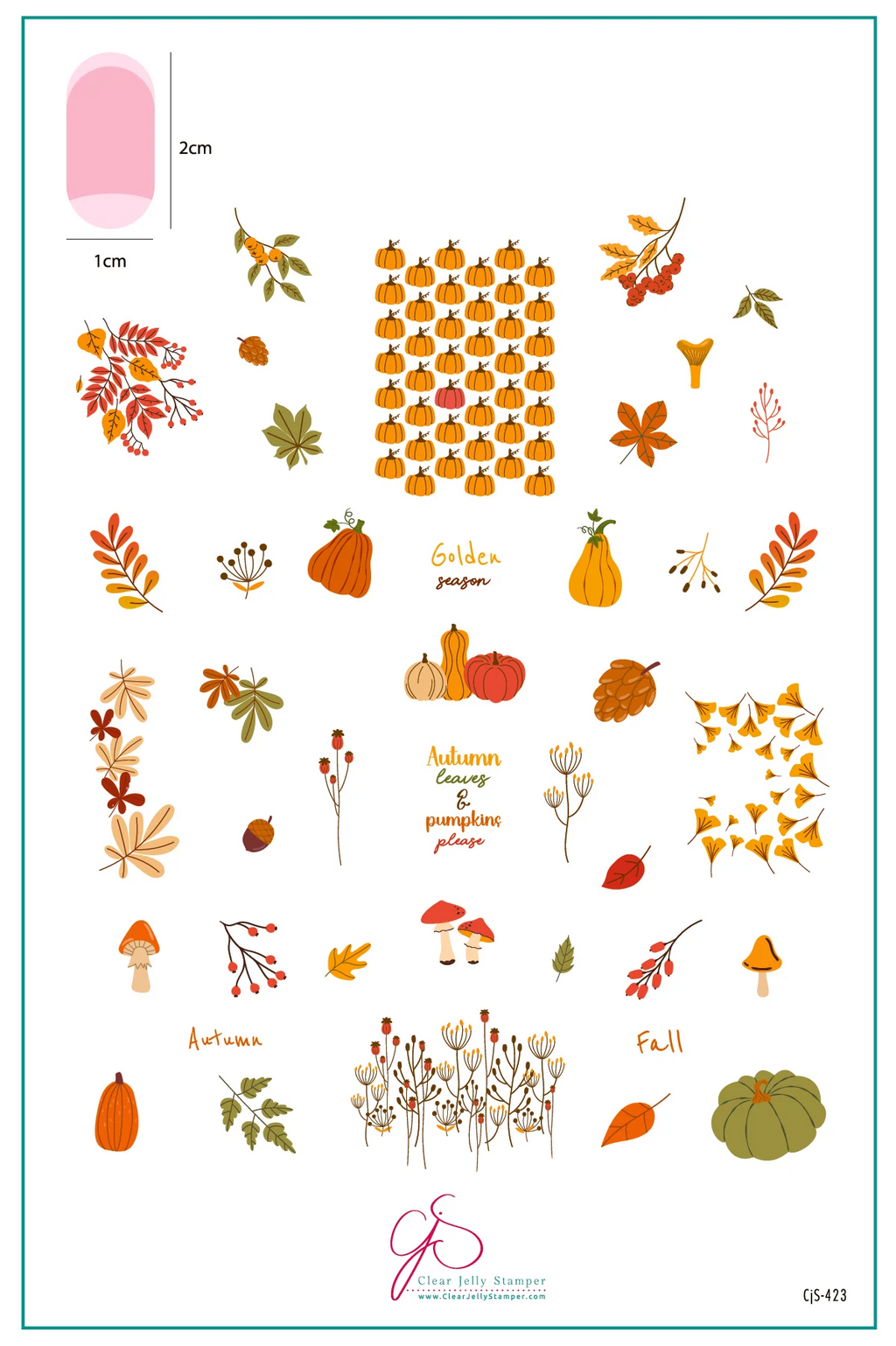 Golden Season (CjS-423) - Clear Jelly Stamper Plate