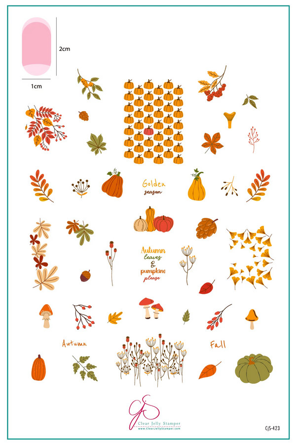 Golden Season (CjS-423) - Clear Jelly Stamper Plate