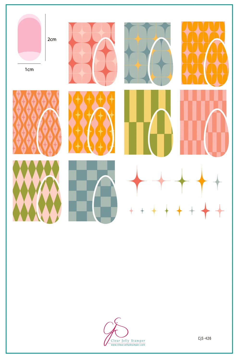 Retro Radiance (CjS-426) Steel Nail Art Stamping Plate