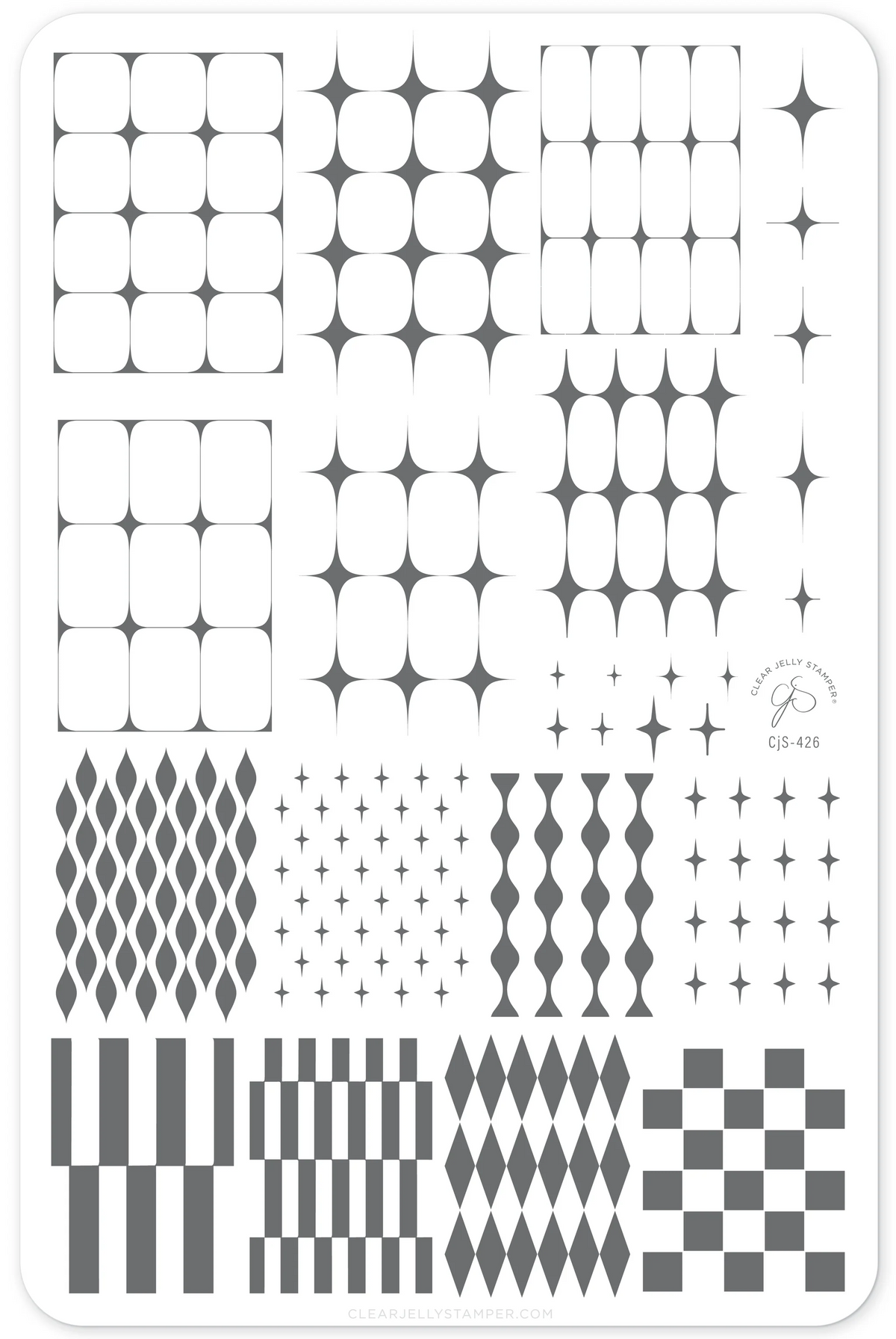 Retro Radiance (CjS-426) Steel Nail Art Stamping Plate