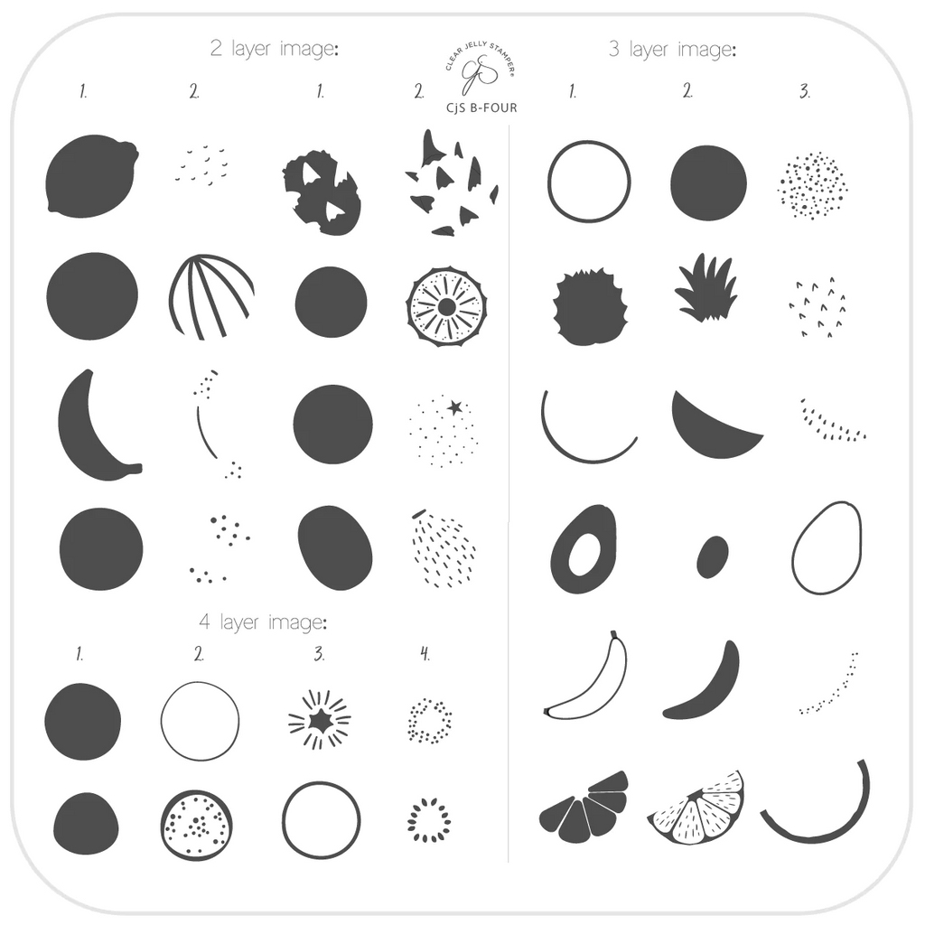 Fruity "Beginner Edition"  (CjS-B-FOUR) -  CJS Medium Stamping Plate