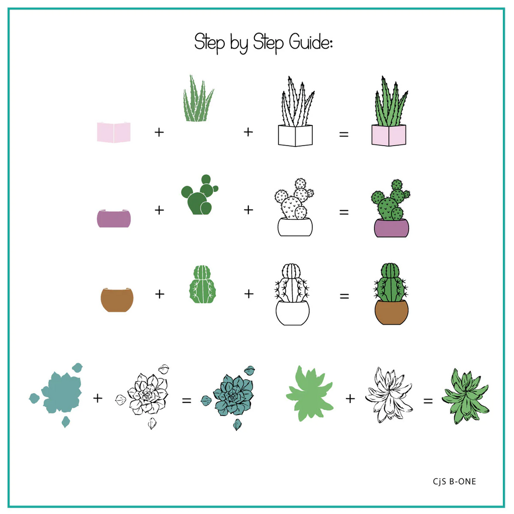 Plants "Beginner Edition"  (CjS-B-ONE) -  CJS Medium Stamping Plate