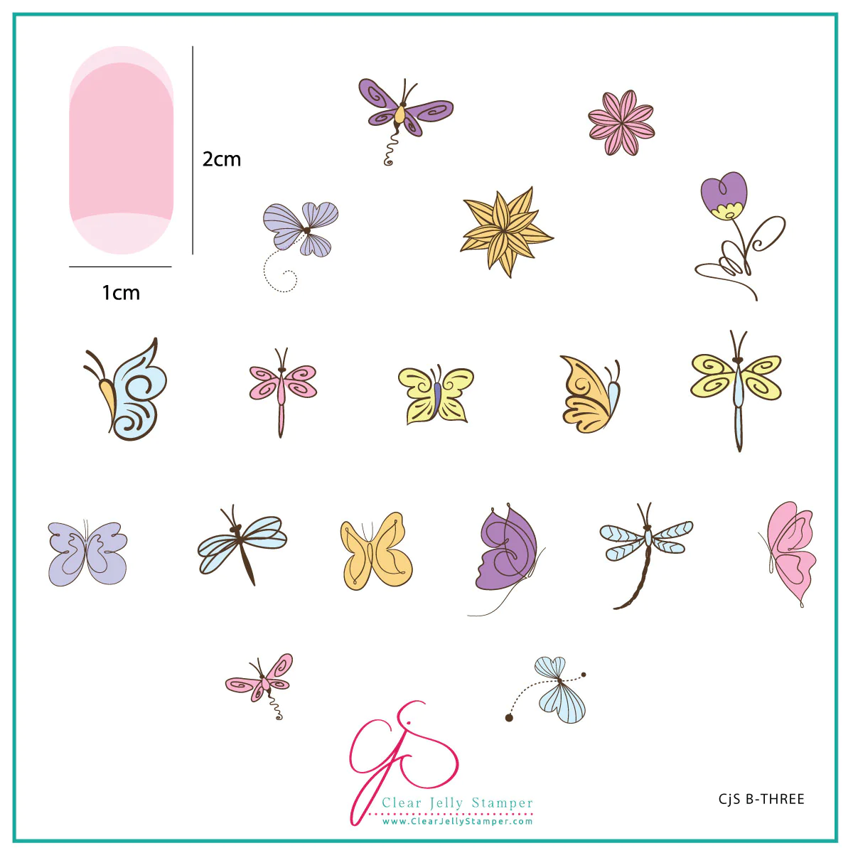 Dragonflies & Butterflies "Beginner Edition"  (CjS-B-THREE) -  CJS Medium Stamping Plate