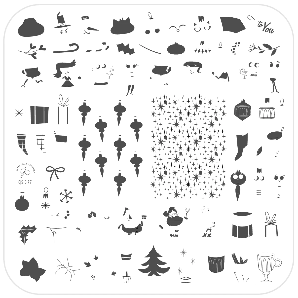 Christmas "Future" (CjSC-77) - Medium Clear Jelly Stamping Plate