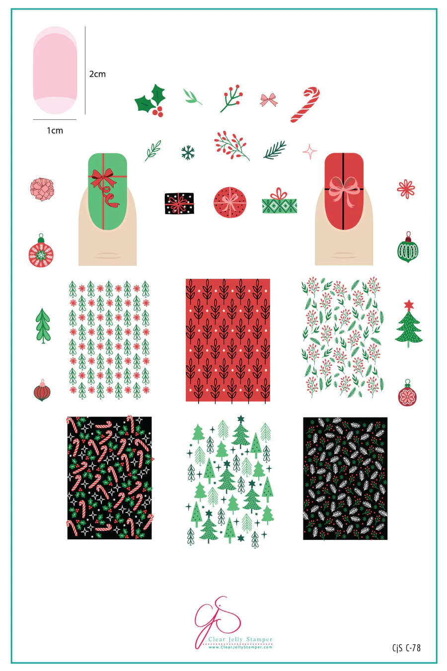 Pretty Paper - Festive (CjSC-78) - Clear Jelly Stamping Plate Main image