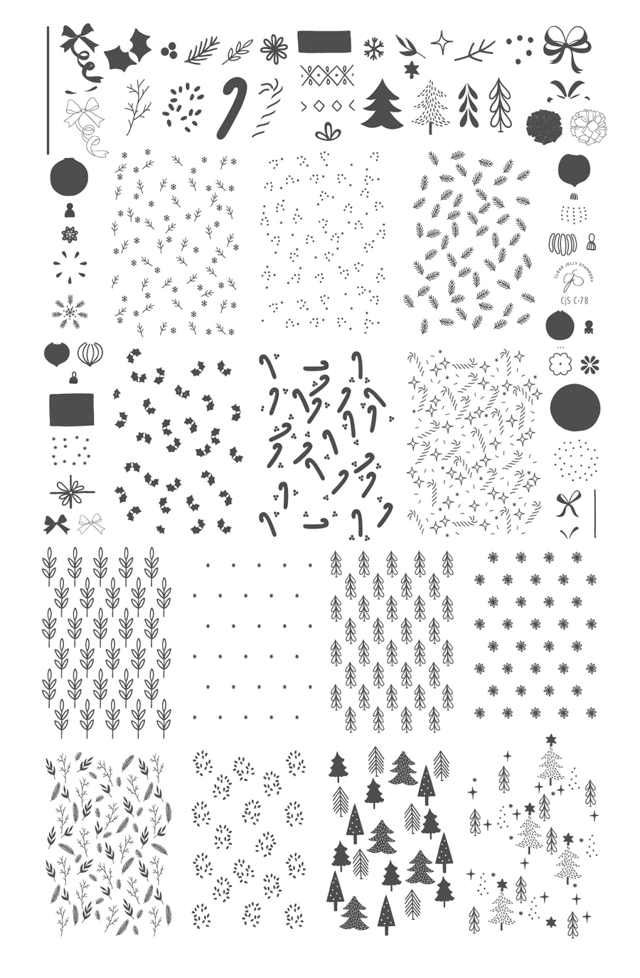 Pretty Paper - Festive (CjSC-78) - Clear Jelly Stamping Plate