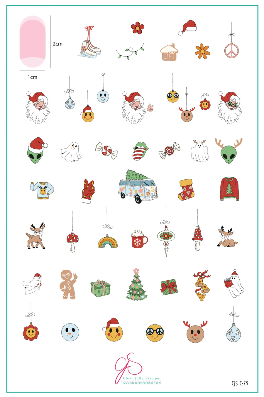 Hippie Holiday (CjSC-79) - Clear Jelly Stamping Plate Main image