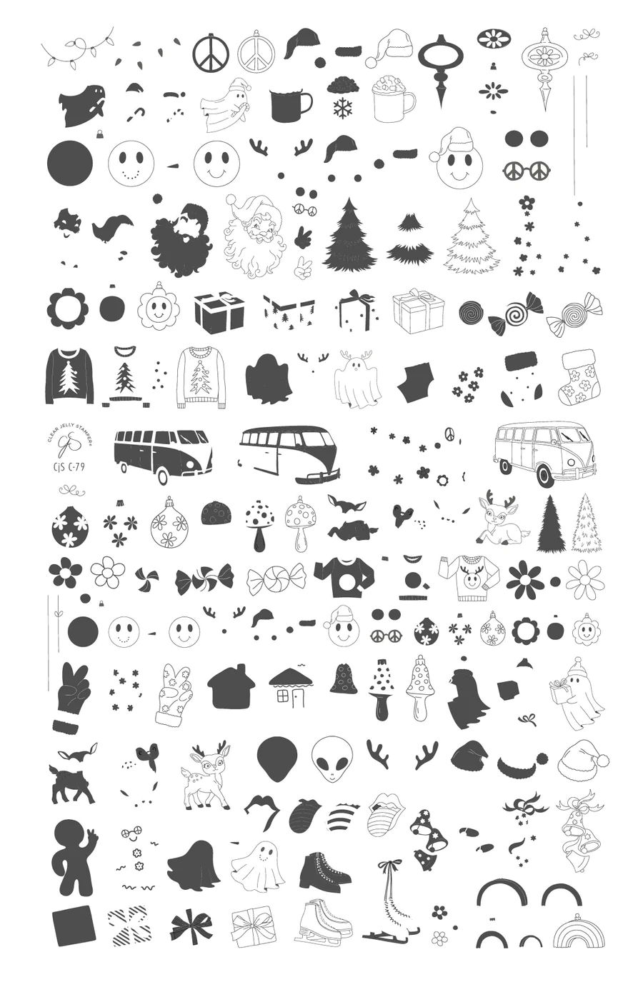 Hippie Holiday (CjSC-79) - Clear Jelly Stamping Plate Secondary image