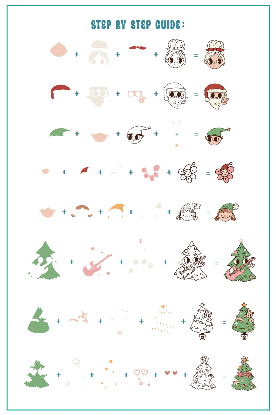 Groovy Christmas (CjSC-81)  - Clear Jelly Stamping Plate