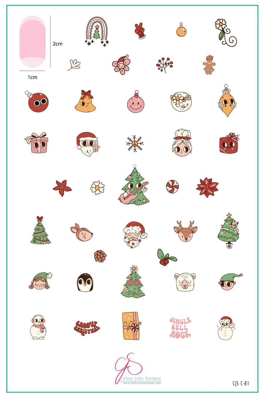 Groovy Christmas (CjSC-81)  - Clear Jelly Stamping Plate Main image