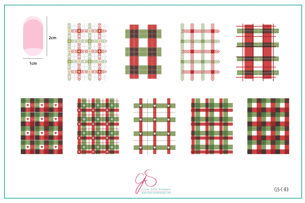 Festive Plaid - One (CjSC-83) - Clear Jelly Stamping Plate Main image