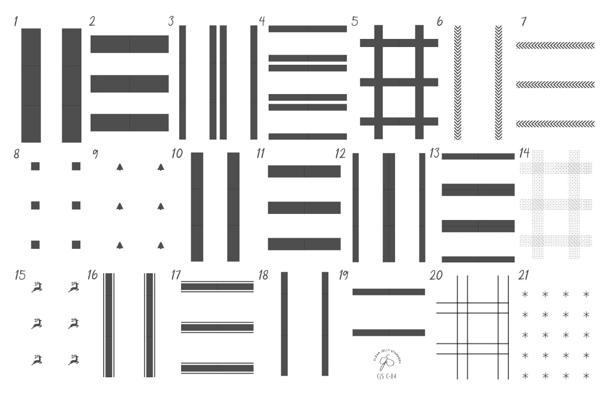 Festive Plaid - Two (CjSC-84) - Clear Jelly Stamping Plate