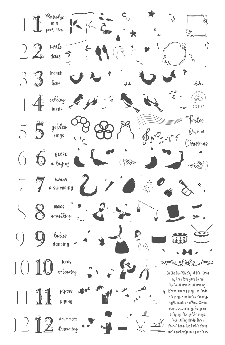Two Turtle Doves (CjSC-87) - Clear Jelly Stamping Plate Secondary image