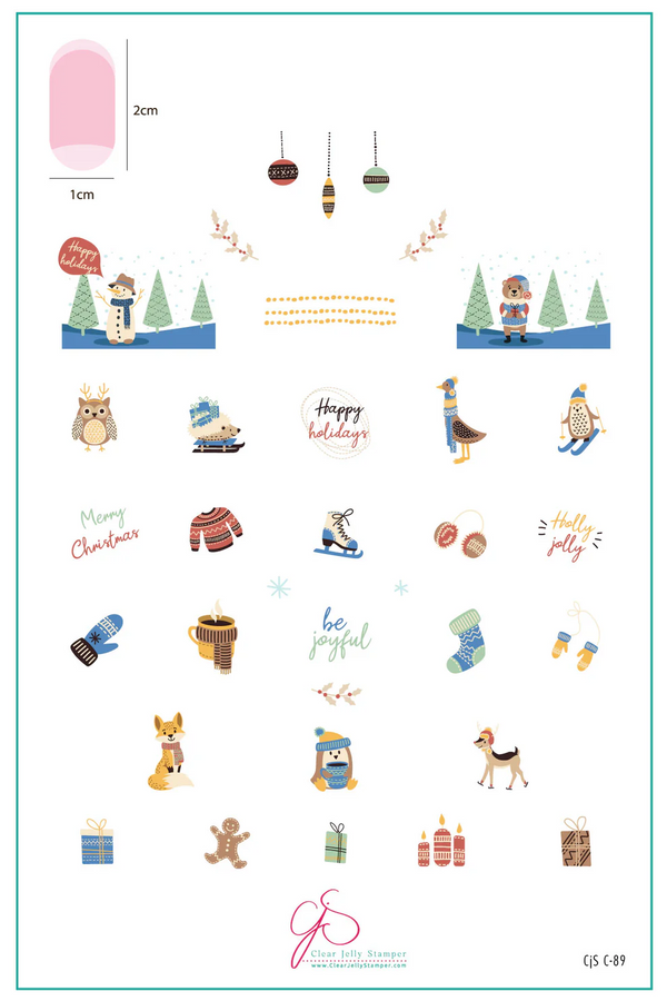 Frosty Fun & Cozy Cocoa (CjSC-89)  -  Clear Jelly Stamping Plate