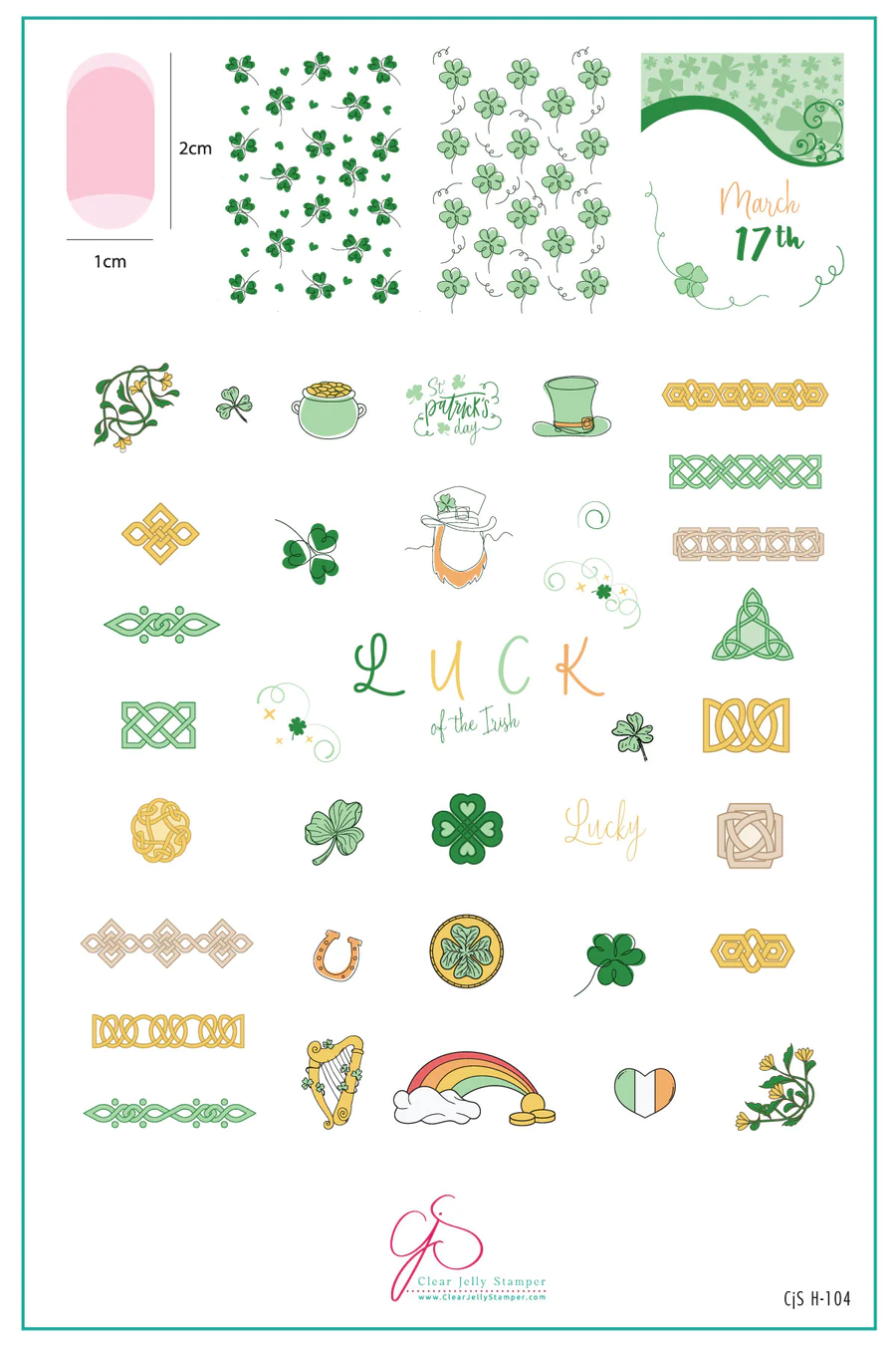 Luck (CjSH-104)   - Clear Jelly Stamping Plate