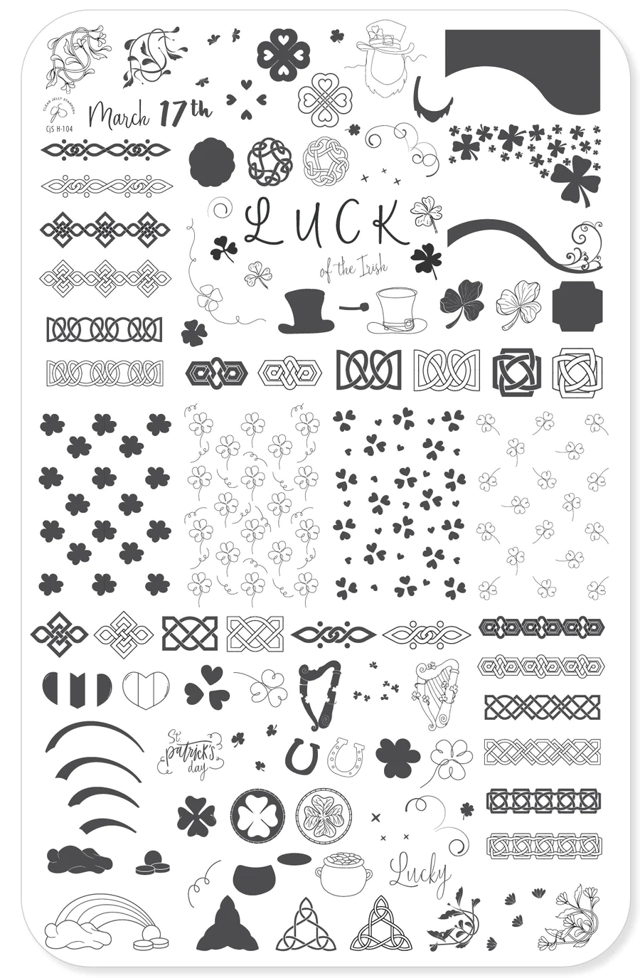 Luck (CjSH-104)   - Clear Jelly Stamping Plate