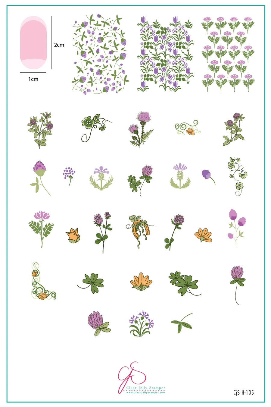 Pretty Clover (CjSH-105) - Clear Jelly Stamping Plate Main image