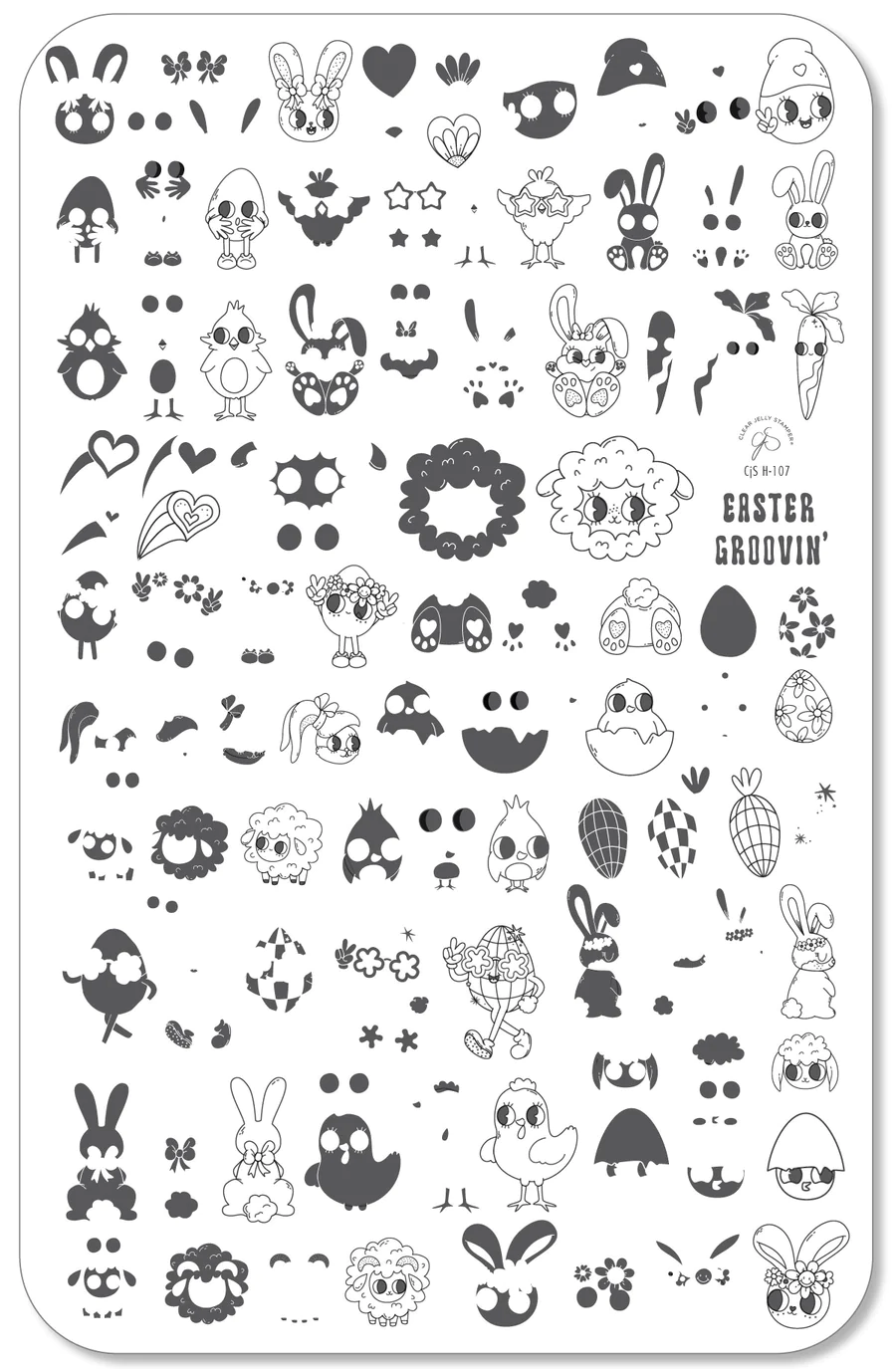 Easter Groovin' (CjSH-107) - Clear Jelly Stamping Plate