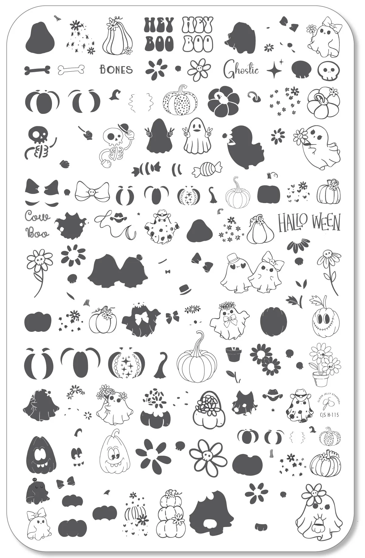 Hey Boo (CjSH-115) - Clear Jelly Stamping Plate Secondary image