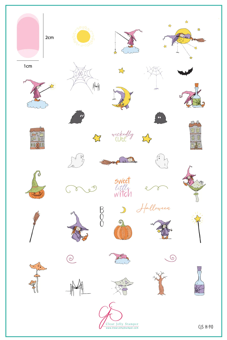 Sweet Little Witch (CjSH-90) -  CJS Medium Stamping Plate Main image