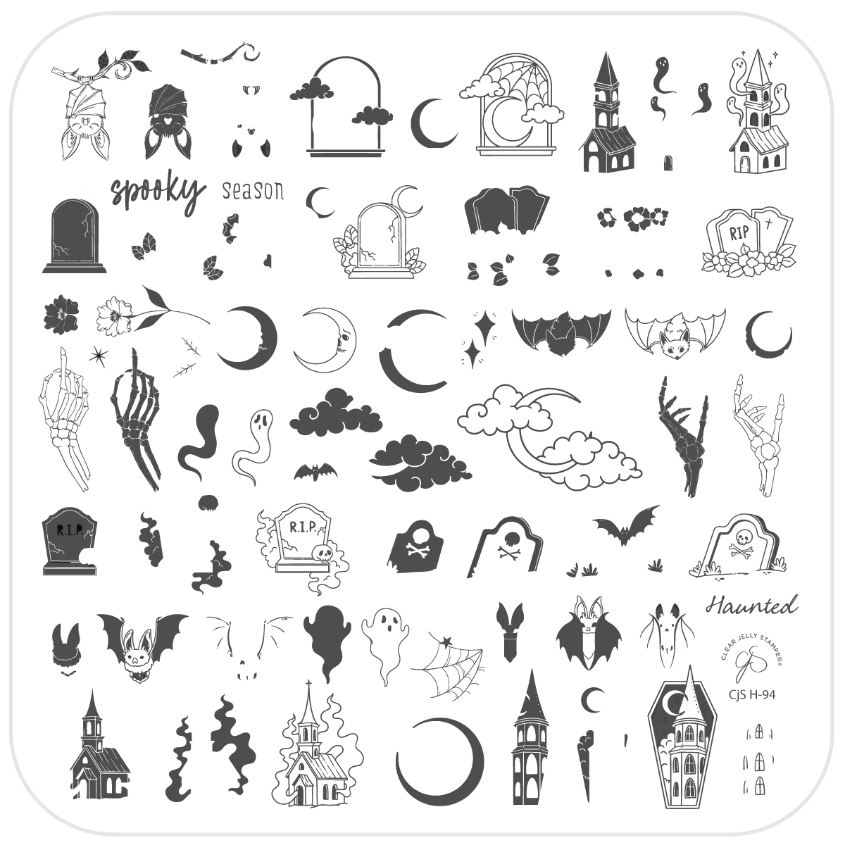 Cozy Crypt (CjSH-94) -  CJS Medium Stamping Plate