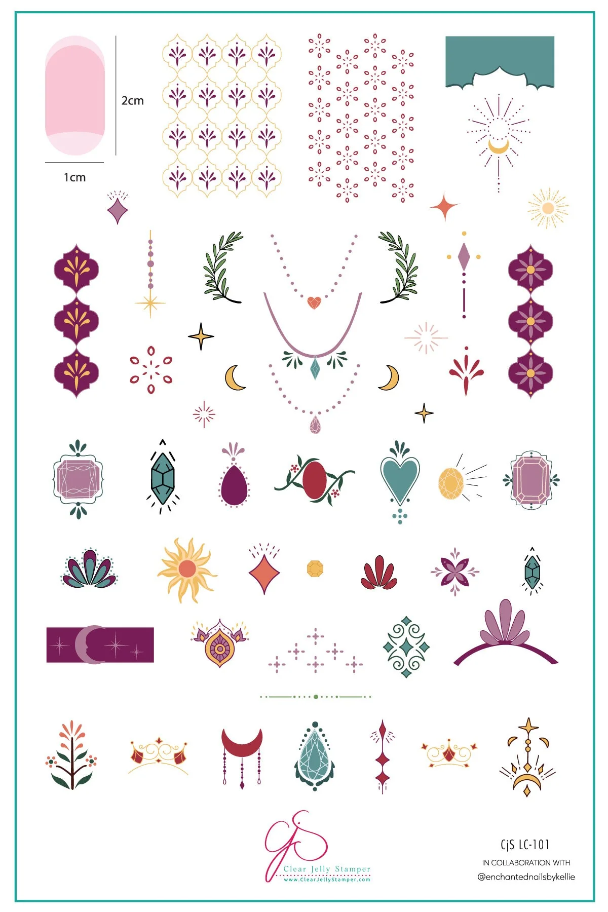 Enchanted Gems (CJSLC-101) - Clear Jelly Stamping Plate Main image