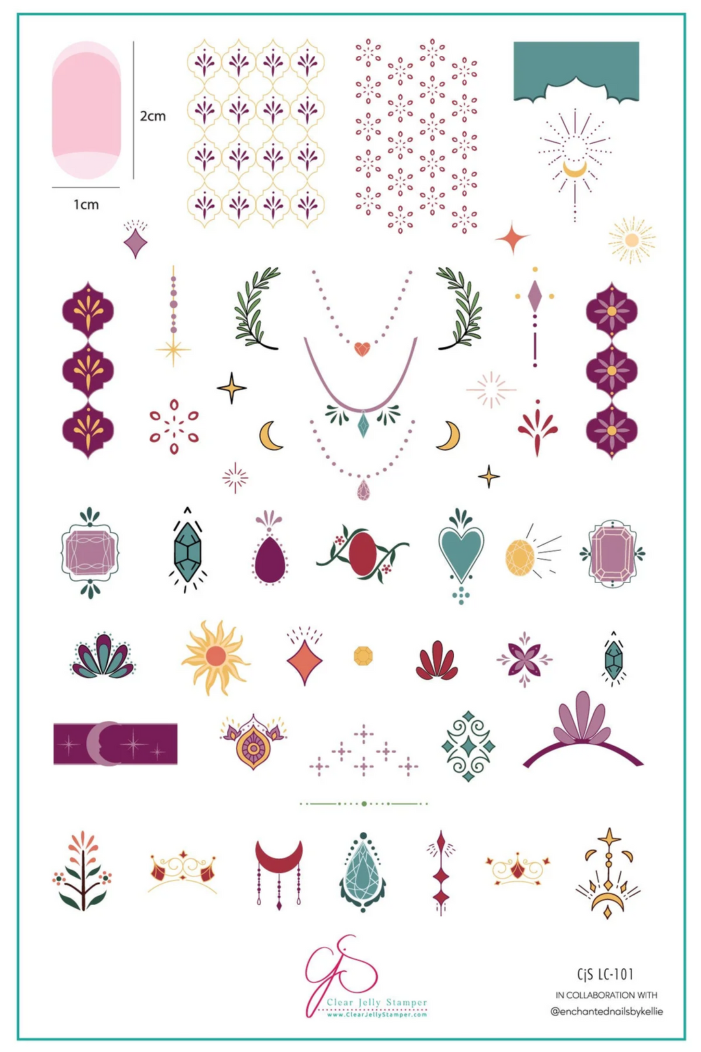 Enchanted Gems (CJSLC-101) - Clear Jelly Stamping Plate