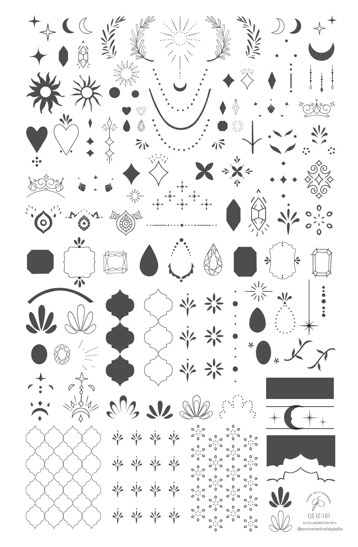Enchanted Gems (CJSLC-101) - Clear Jelly Stamping Plate
