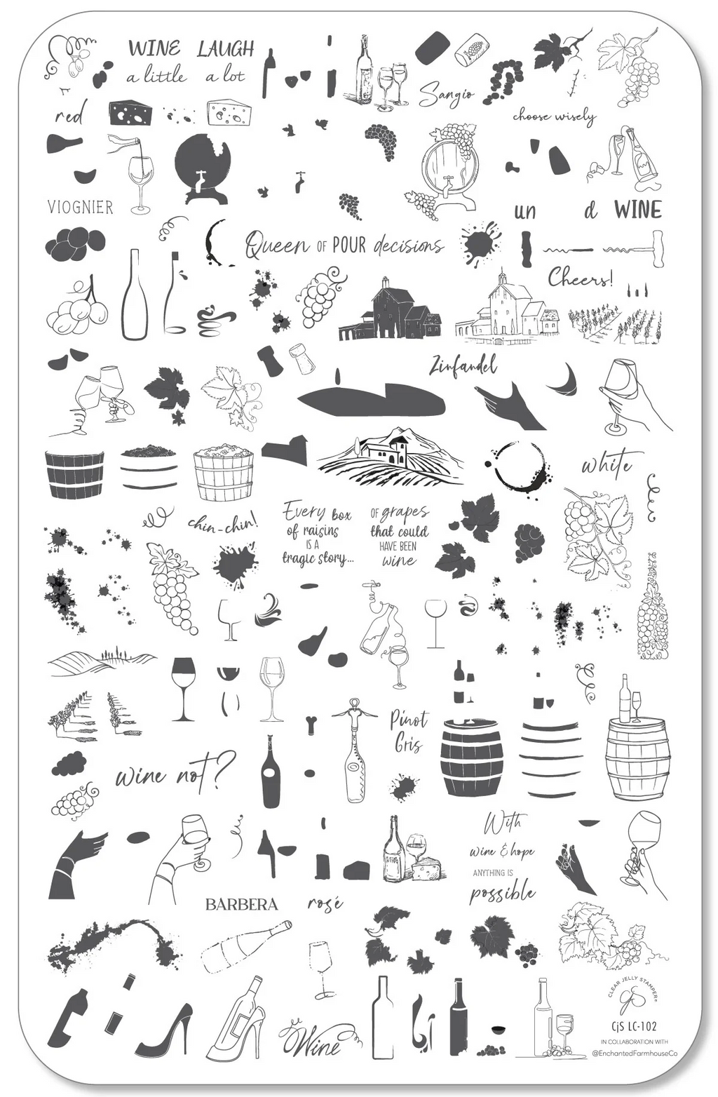 What's in your Glass (CjSLC-102) - Clear Jelly Stamping Plate