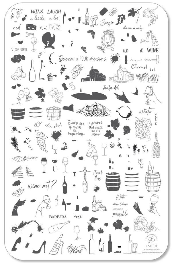 What's in your Glass (CjSLC-102) - Clear Jelly Stamping Plate