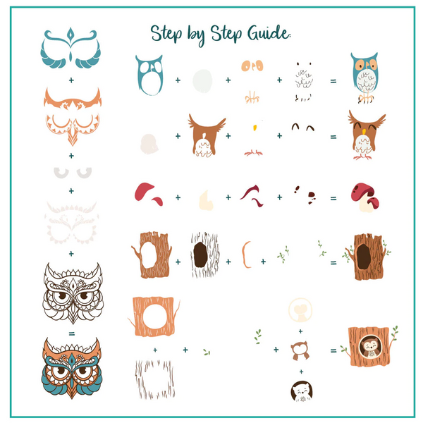 Owl is Good (CjSLC-96)  Medium Steel Nail Art Stamping Plate