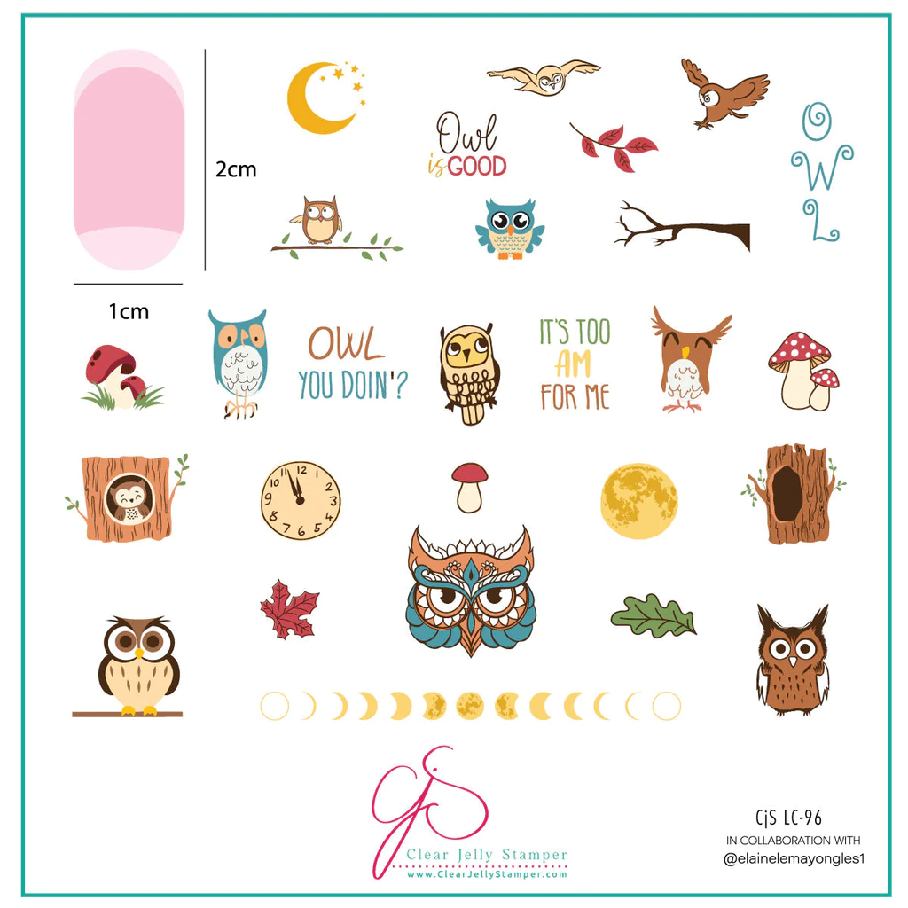 Owl is Good (CjSLC-96)  Medium Steel Nail Art Stamping Plate Main image