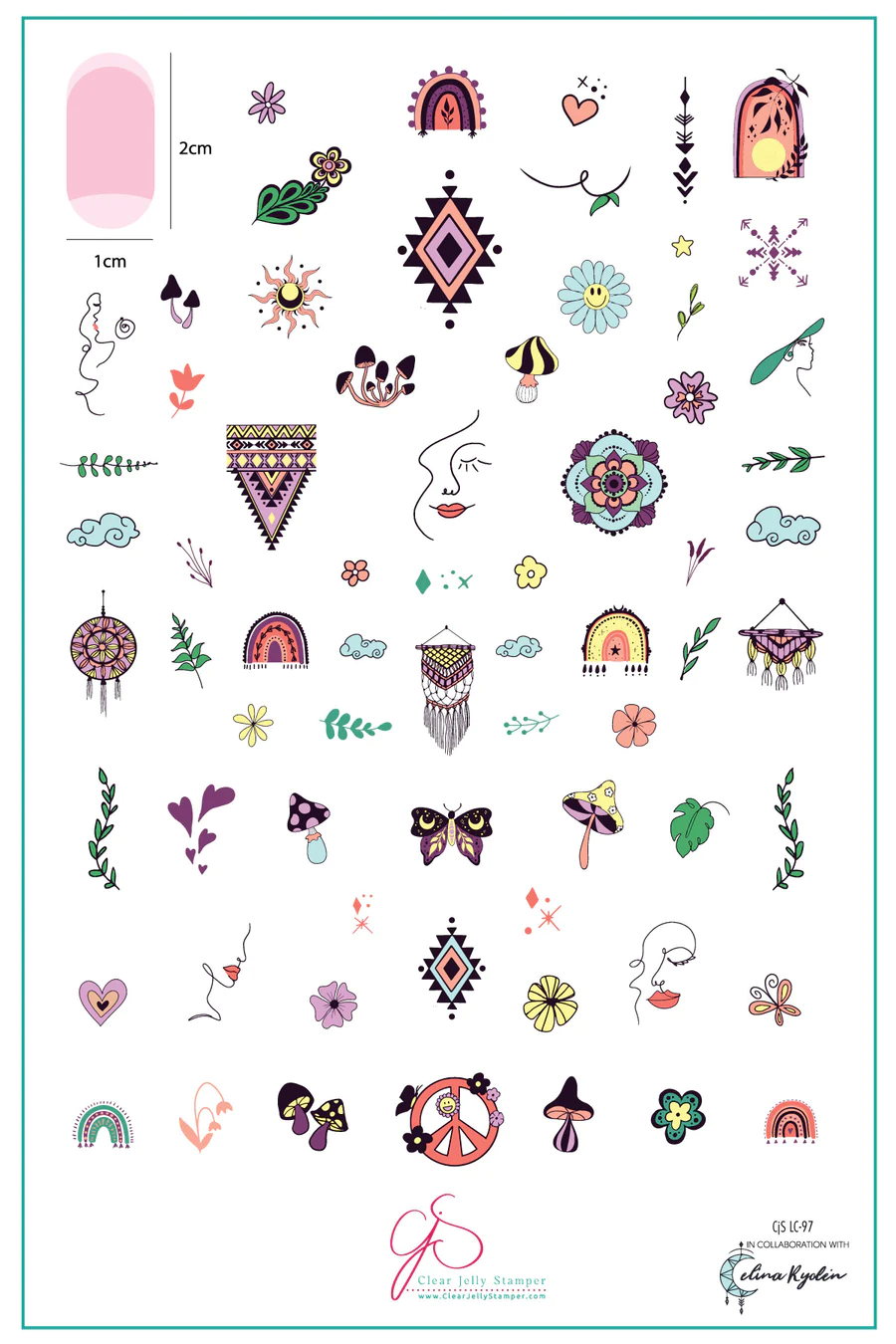 Celina Ryden - Boho Vibes (CjSLC-97)  - Clear Jelly Stamping Plate Main image