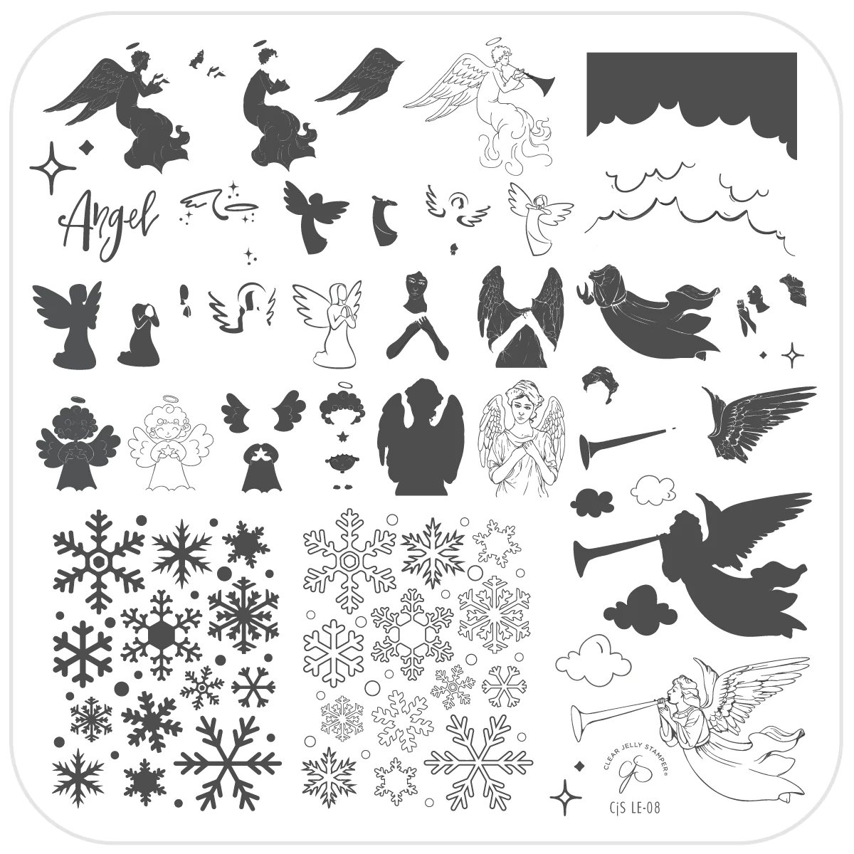 Heavenly Frost (CjSLE-08) - Clear Jelly Stamping Plate Secondary image