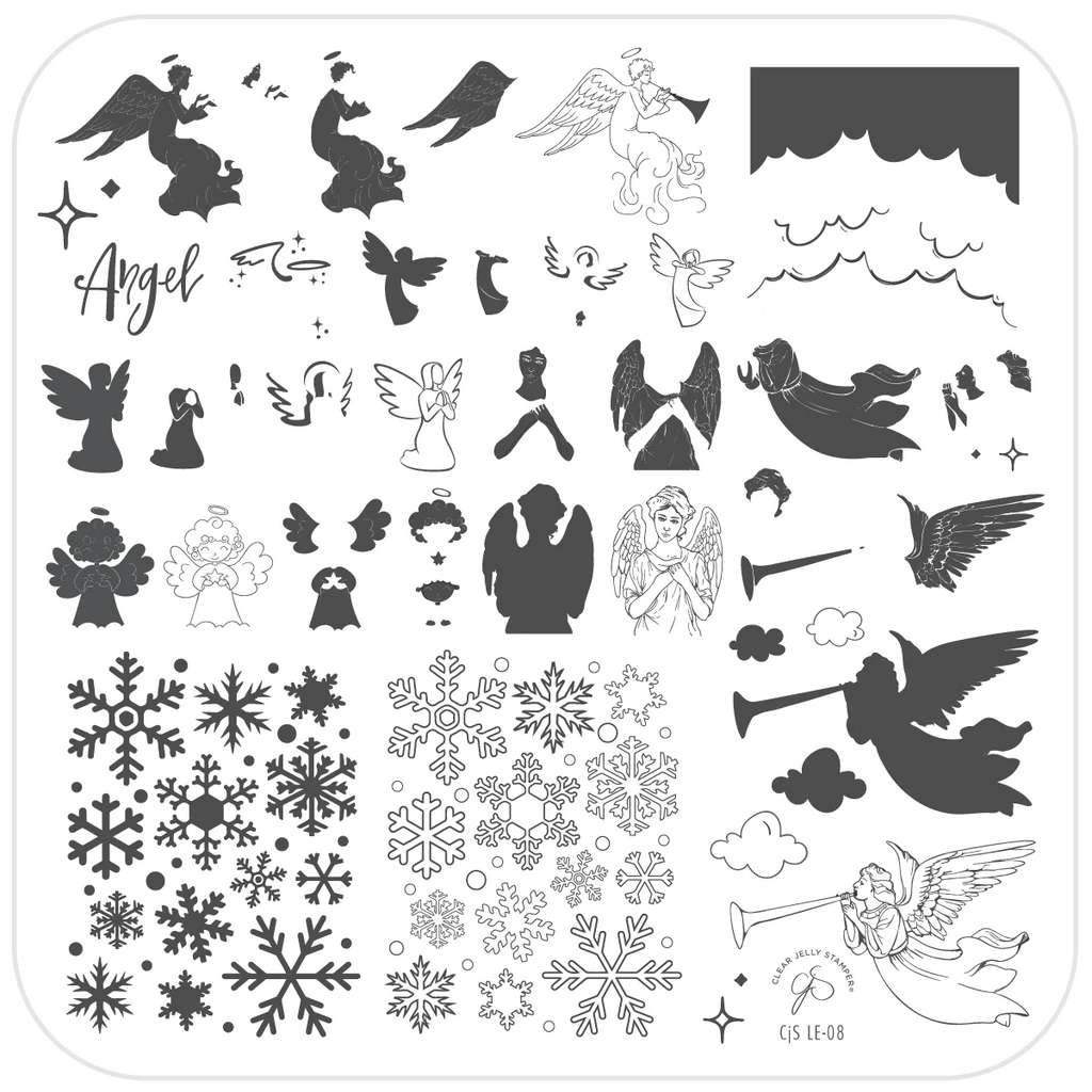 Heavenly Frost (CjSLE-08) - Clear Jelly Stamping Plate