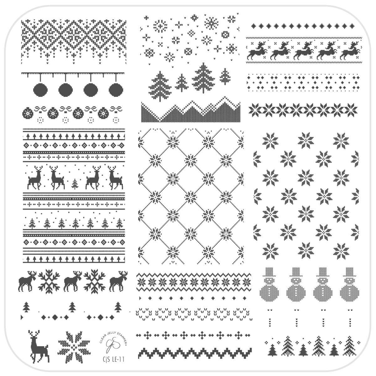 Reindeer Sweater (CjSLE-11) - Medium Clear Jelly Stamping Plate