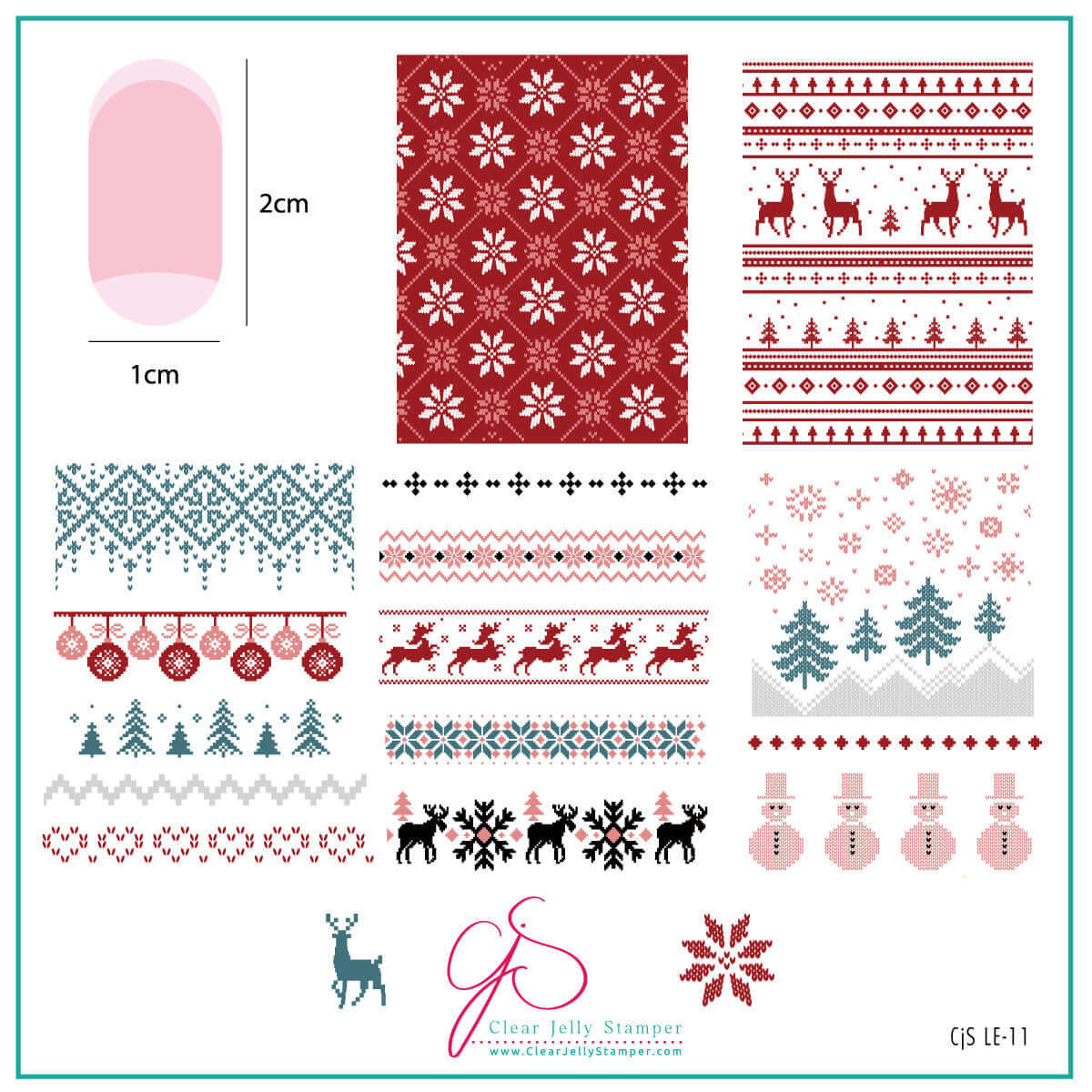 Reindeer Sweater (CjSLE-11) - Medium Clear Jelly Stamping Plate Main image