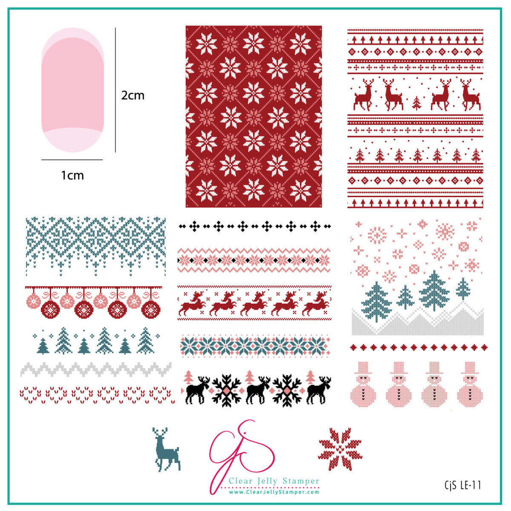 Reindeer Sweater (CjSLE-11) - Medium Clear Jelly Stamping Plate