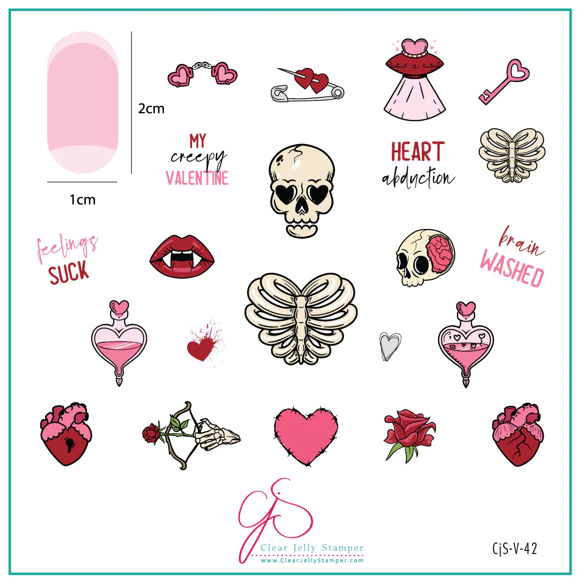 My Creepy Valentine (CjSV-42)  - Medium Clear Jelly Stamping Plate