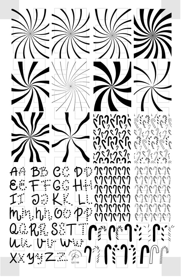 Peppermint Parade (CjSC-100) -  Clear Jelly Stamping Plate