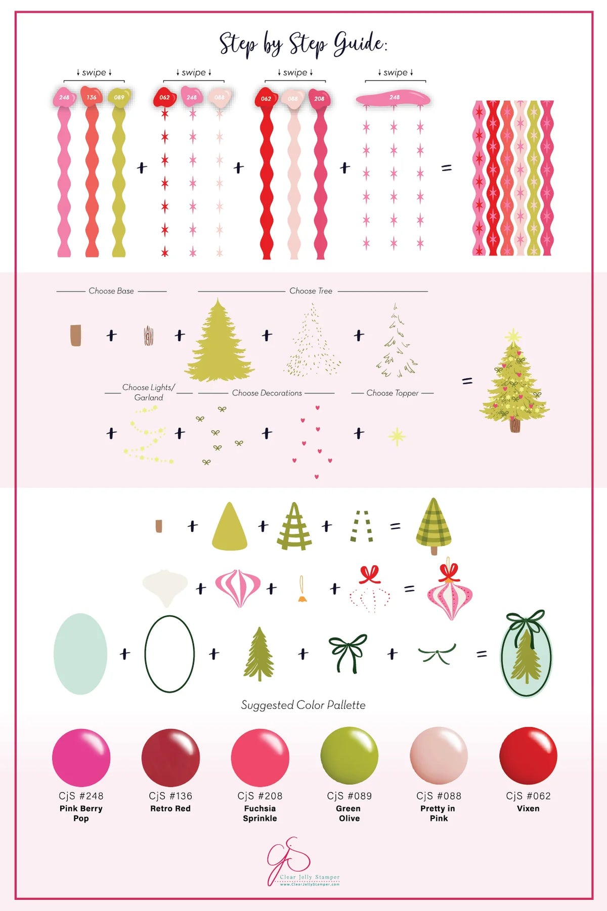 Vintage Chic Christmas (CjSC-96) -  Clear Jelly Stamping Plate