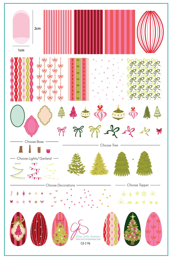 Vintage Chic Christmas (CjSC-96) -  Clear Jelly Stamping Plate
